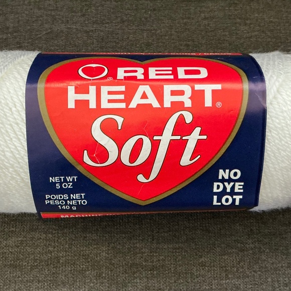 White Yarn - Red Heart 6 Full/Almost Full Skeins, 1 Almost Full Skein Natura Say - Picture 2 of 6